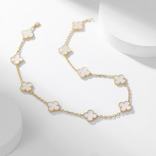 [Spark]CLOVER 10 MOTIFS WHITE MOTHER OF PEARL NECKLACE