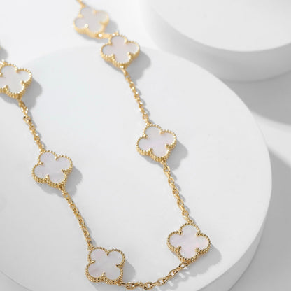 [Spark]CLOVER 10 MOTIFS WHITE MOTHER OF PEARL NECKLACE