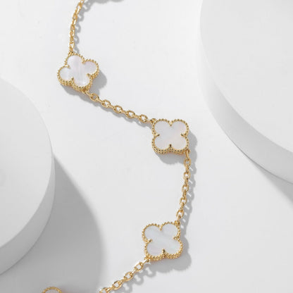 [Spark]CLOVER 10 MOTIFS WHITE MOTHER OF PEARL NECKLACE