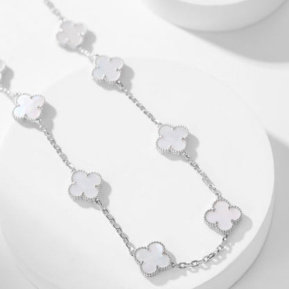 [Spark]CLOVER 10 MOTIFS WHITE MOTHER OF PEARL NECKLACE