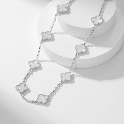 [Spark]CLOVER 10 MOTIFS WHITE MOTHER OF PEARL NECKLACE