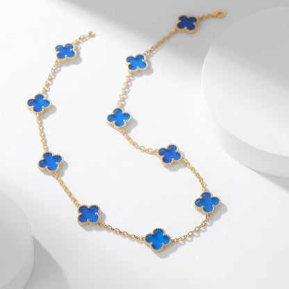 [Spark]CLOVER 10 MOTIFS BLUE AGATE NECKLACE