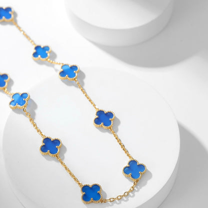 [Spark]CLOVER 10 MOTIFS BLUE AGATE NECKLACE