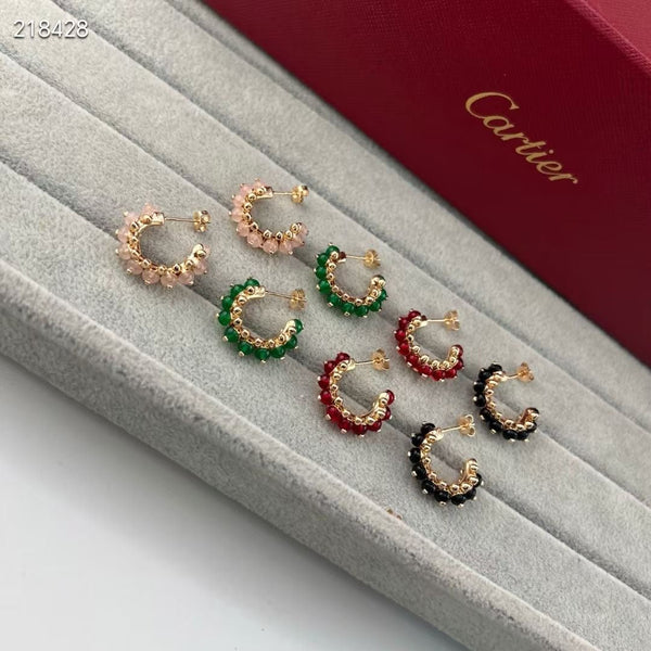 [Spark]NEW COLORED GEMSTONE COLLECTION SMALL HOOP EARRINGS