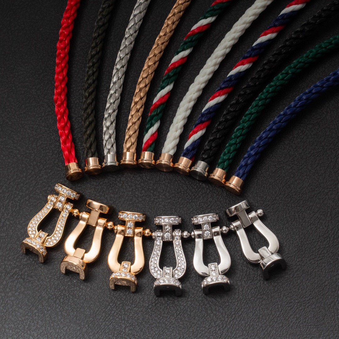 [Spark]FORCE LARGE HORSESHOE HALF DIAMOND BRACELET SILVER