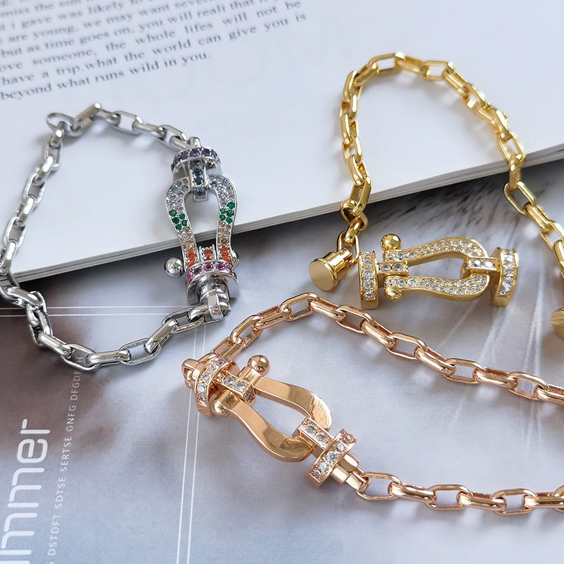 [Spark]FORCE LARGE HORSESHOE CLASP  METAL BRACELET