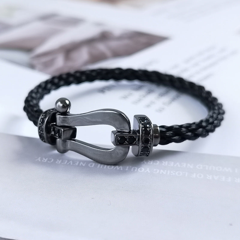[Spark]FORCE LARGE SERIES HORSESHOE BLACK SAMURAI BRACELET