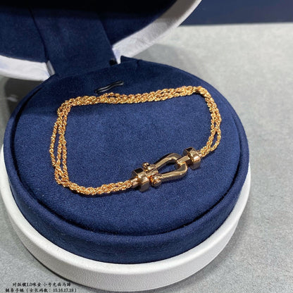 [Spark]FORCE SMALL HORSESHOE  DIAMOND CHAIN ROPE BRACELET