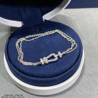 [Spark]FORCE SMALL HORSESHOE  DIAMOND CHAIN ROPE BRACELET