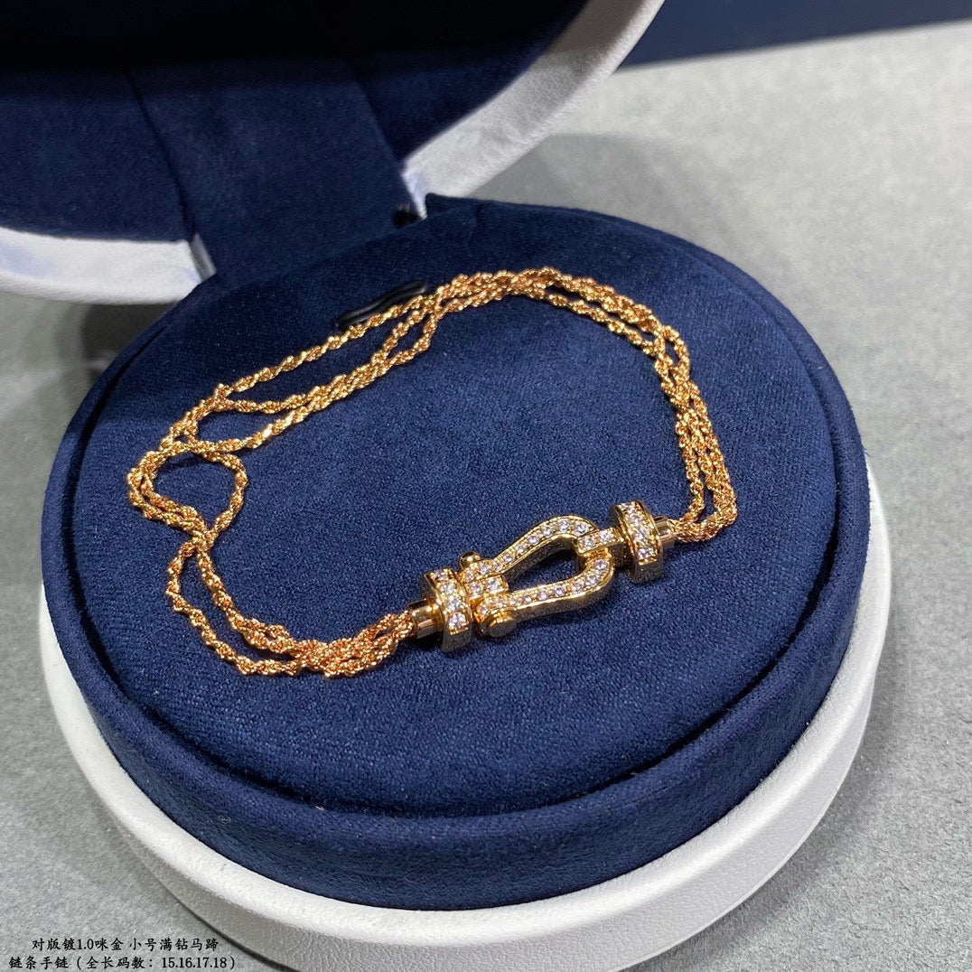 [Spark]FORCE SMALL HORSESHOE  DIAMOND CHAIN ROPE BRACELET
