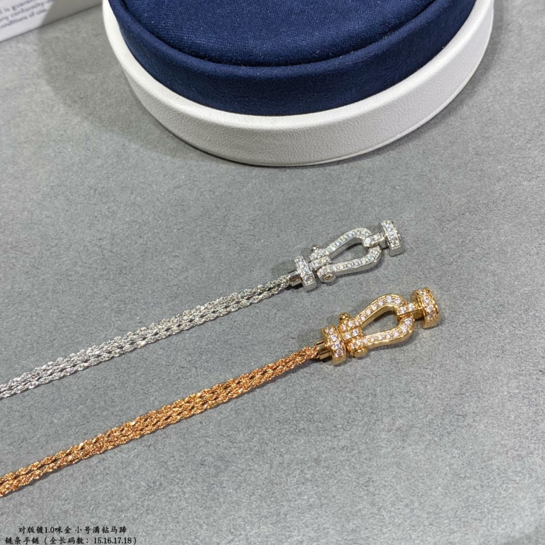 [Spark]FORCE SMALL HORSESHOE  DIAMOND CHAIN ROPE BRACELET
