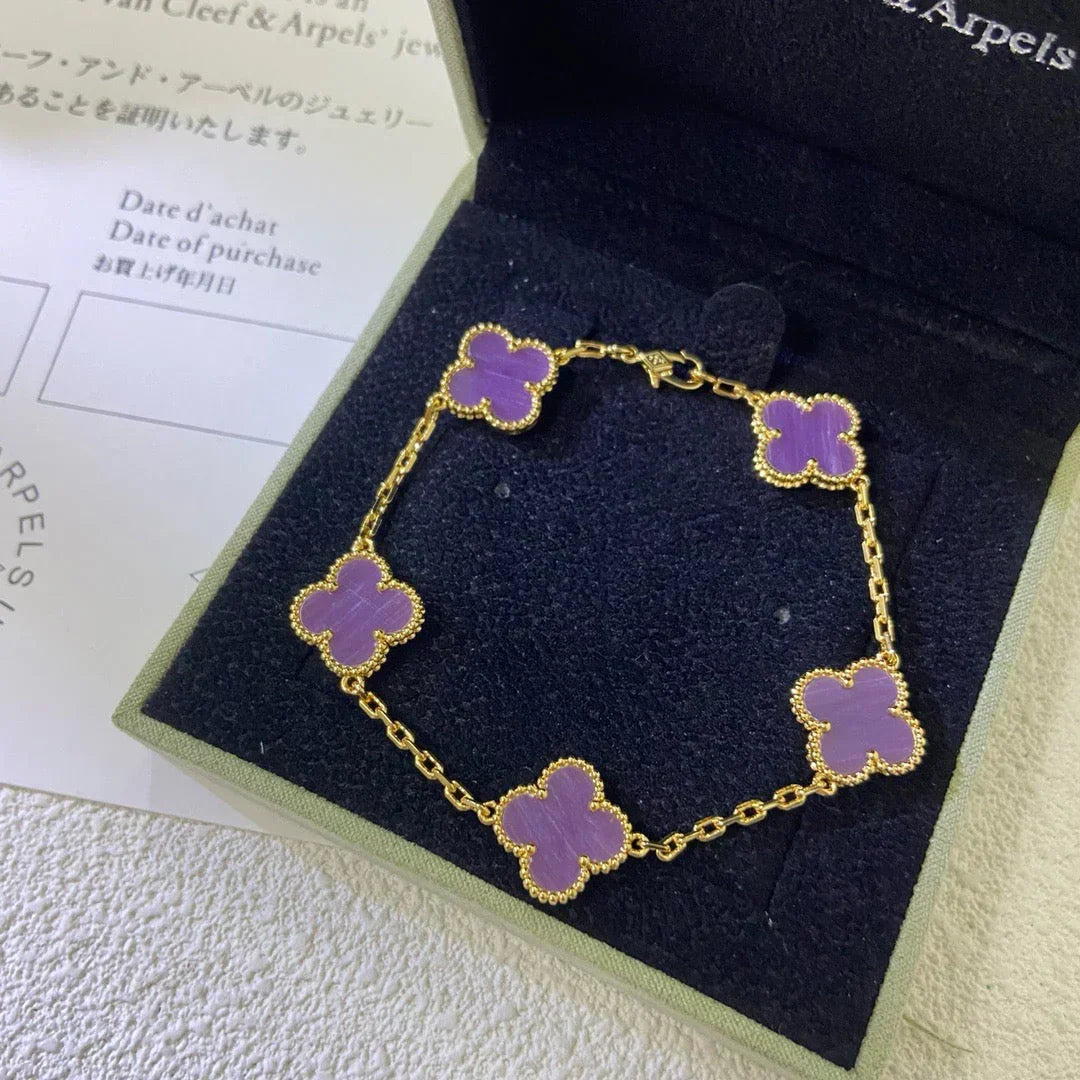 [Spark] CLOVER 5 MOTIF VIOLET BRACELET COLLECTION