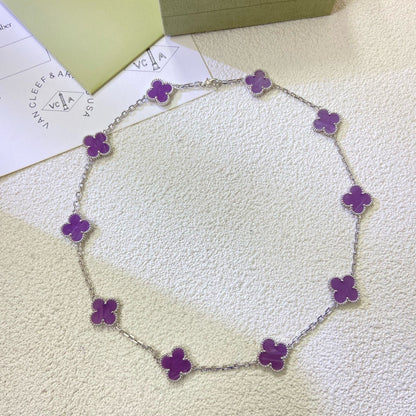 [Spark Jewelry]CLOVER 10 MOTIFS  PURPLE VIOLET  NECKLACE