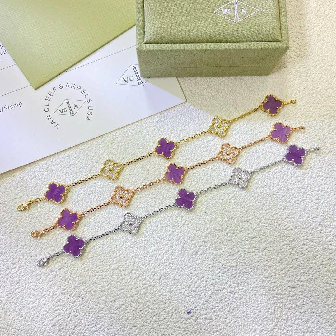 [Spark] CLOVER 5 MOTIF VIOLET BRACELET COLLECTION