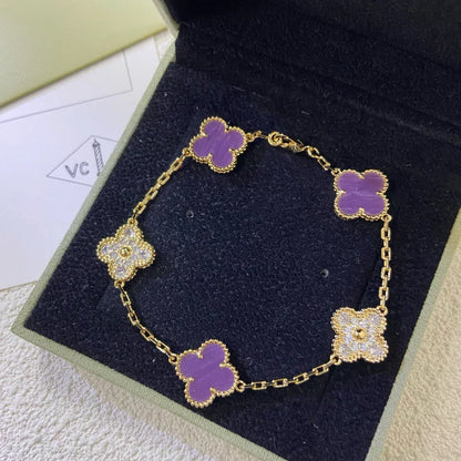 [Spark] CLOVER 5 MOTIF VIOLET BRACELET COLLECTION