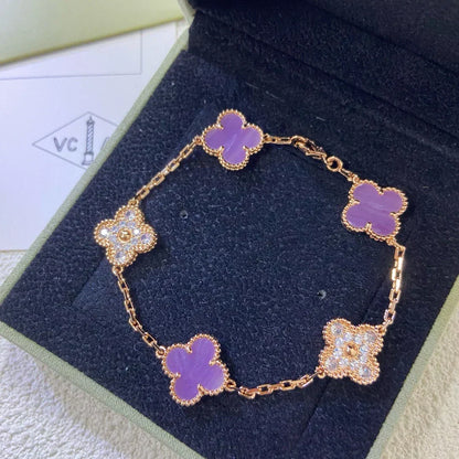 [Spark] CLOVER 5 MOTIF VIOLET BRACELET COLLECTION