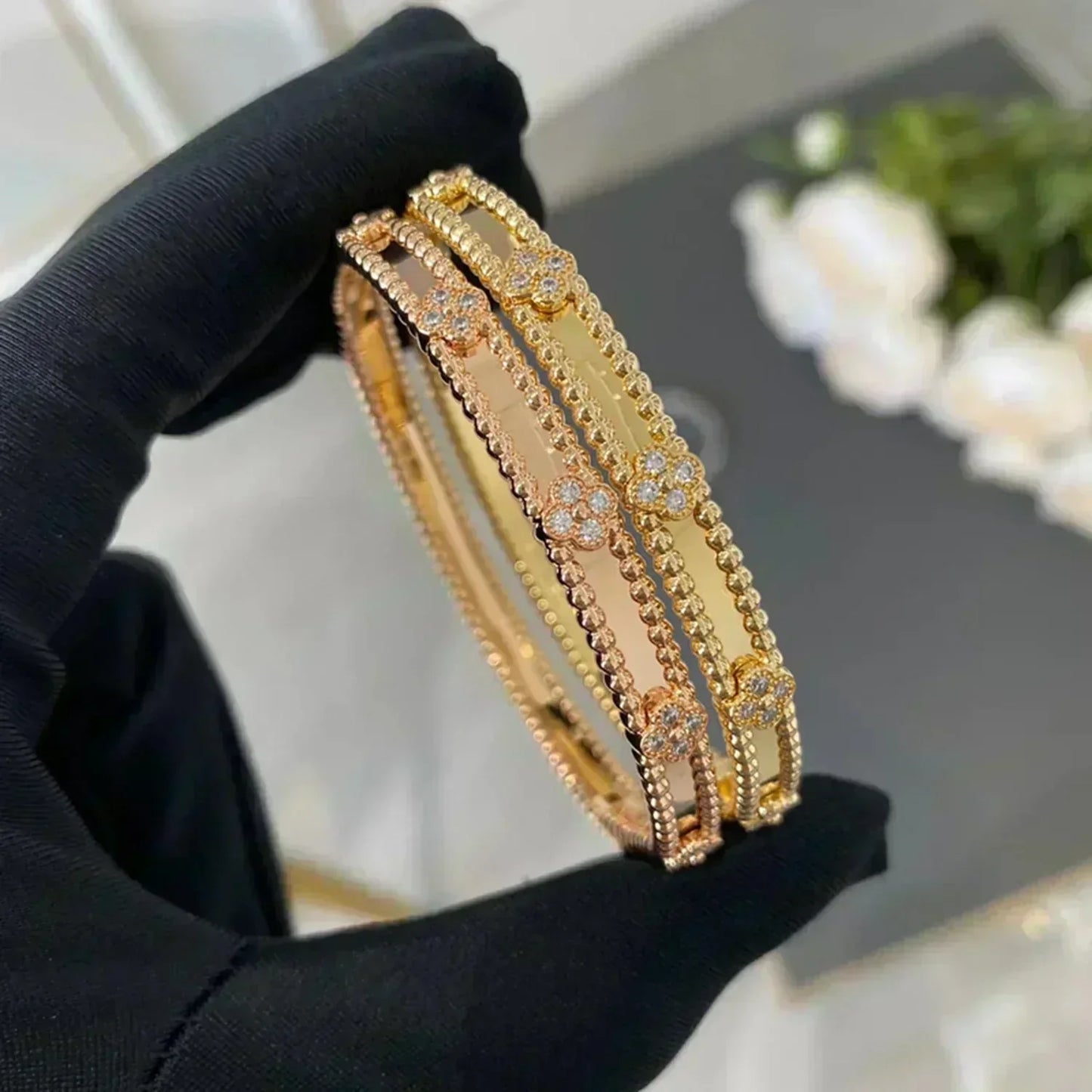 [Spark]CLOVER BRACELET 4MM DIAMONDS