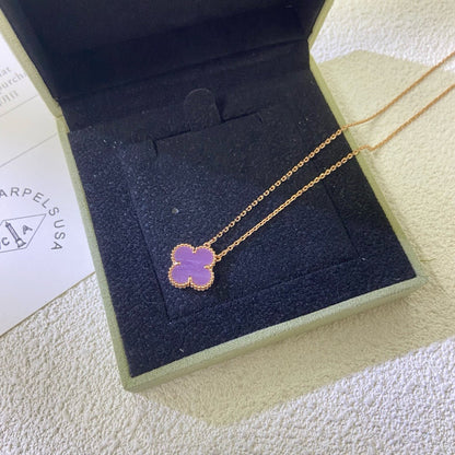 [Spark Jewelry]CLOVER 15MM  PURPLE VIOLET NECKLACE