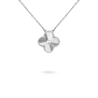 [Spark]CLOVER 15MM LASER NECKLACE SILVER
