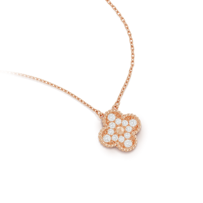 [Spark]CLOVER 15MM DIAMOND SINGLE FLOWER NECKLACE