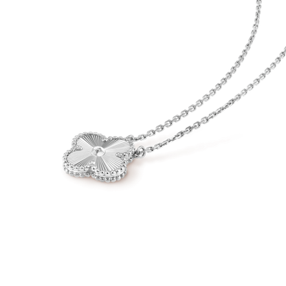 [Spark]CLOVER 15MM LASER NECKLACE SILVER