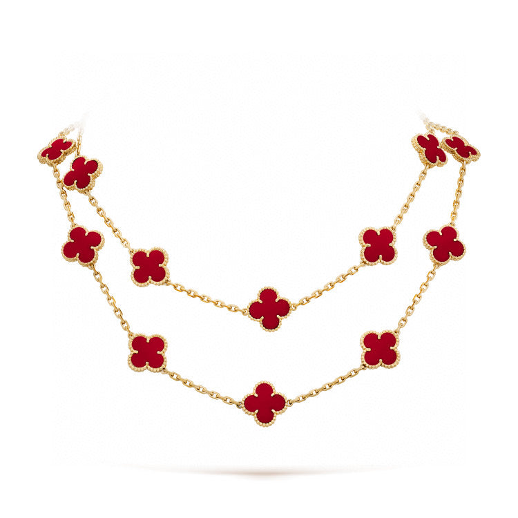 [Spark]CLOVER 20 MOTIFS CARNELIAN NECKLACE