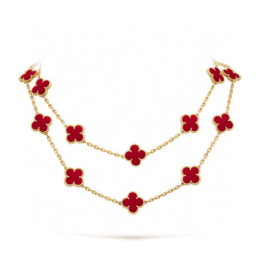 [Spark]CLOVER 20 MOTIFS CARNELIAN NECKLACE