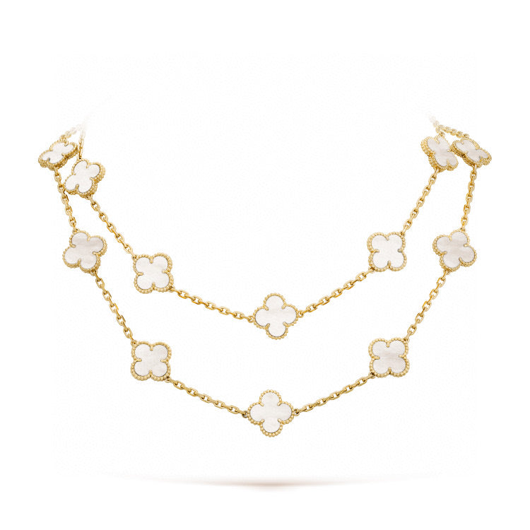 [Spark]CLOVER 20 MOTIFS WHITE MOP NECKLACE