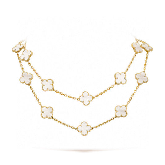 [Spark]CLOVER 20 MOTIFS WHITE MOP NECKLACE