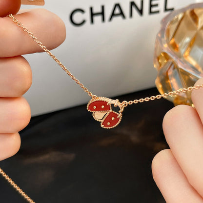 [Spark]LUCKY  CARNELIANS LADYBUG NECKLACE