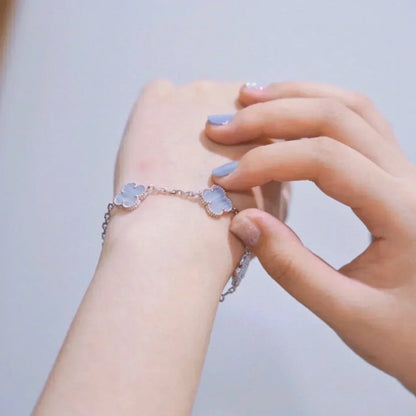 [Spark] CLOVER 5 MOTIF PURPLE CHALCEDONY BRACELET COLLECTION