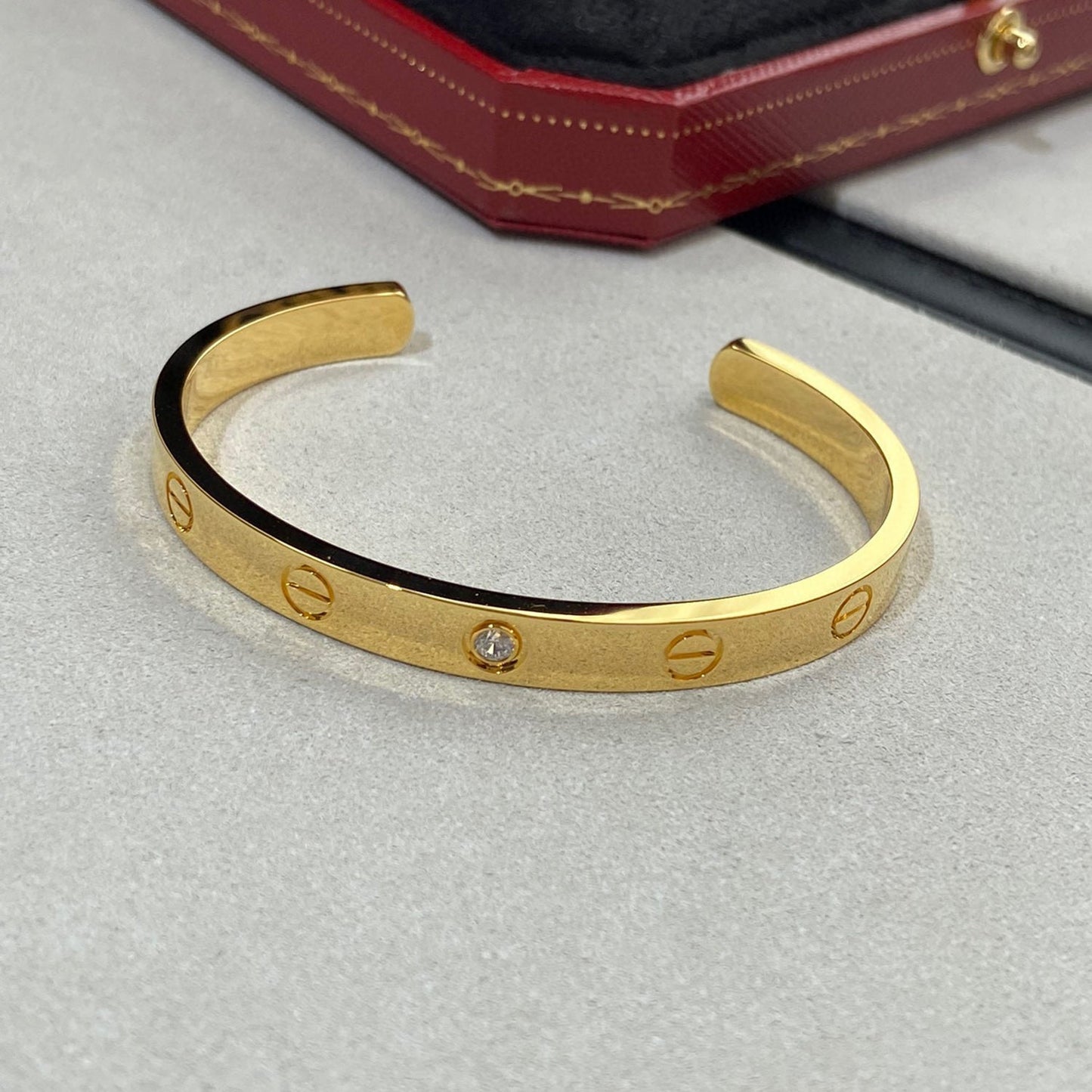 [Spark]LOVE BRACELET 6.1MM 1 DIAMOND OPEN CUFF