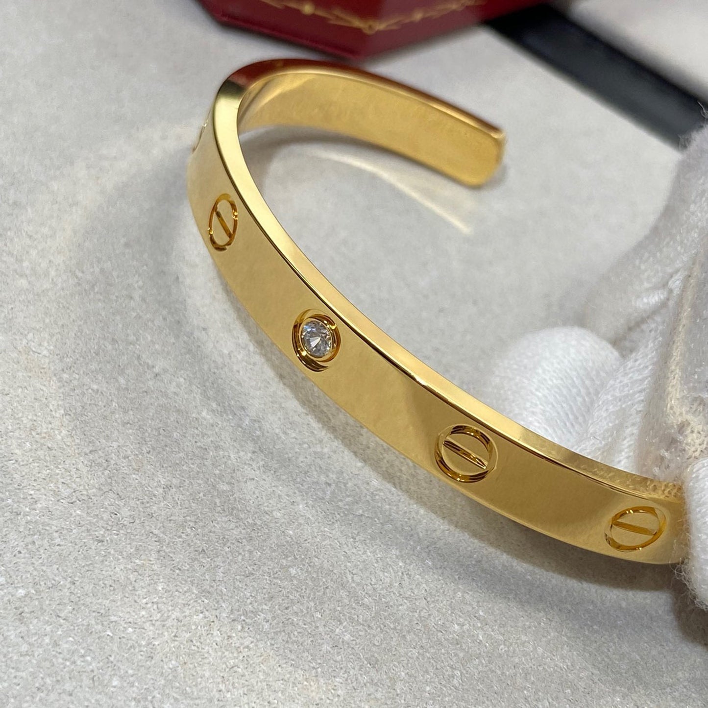 [Spark]LOVE BRACELET 6.1MM 1 DIAMOND OPEN CUFF