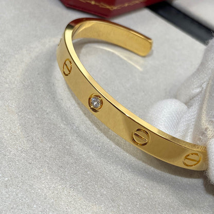 [Spark]LOVE BRACELET 6.1MM 1 DIAMOND OPEN CUFF