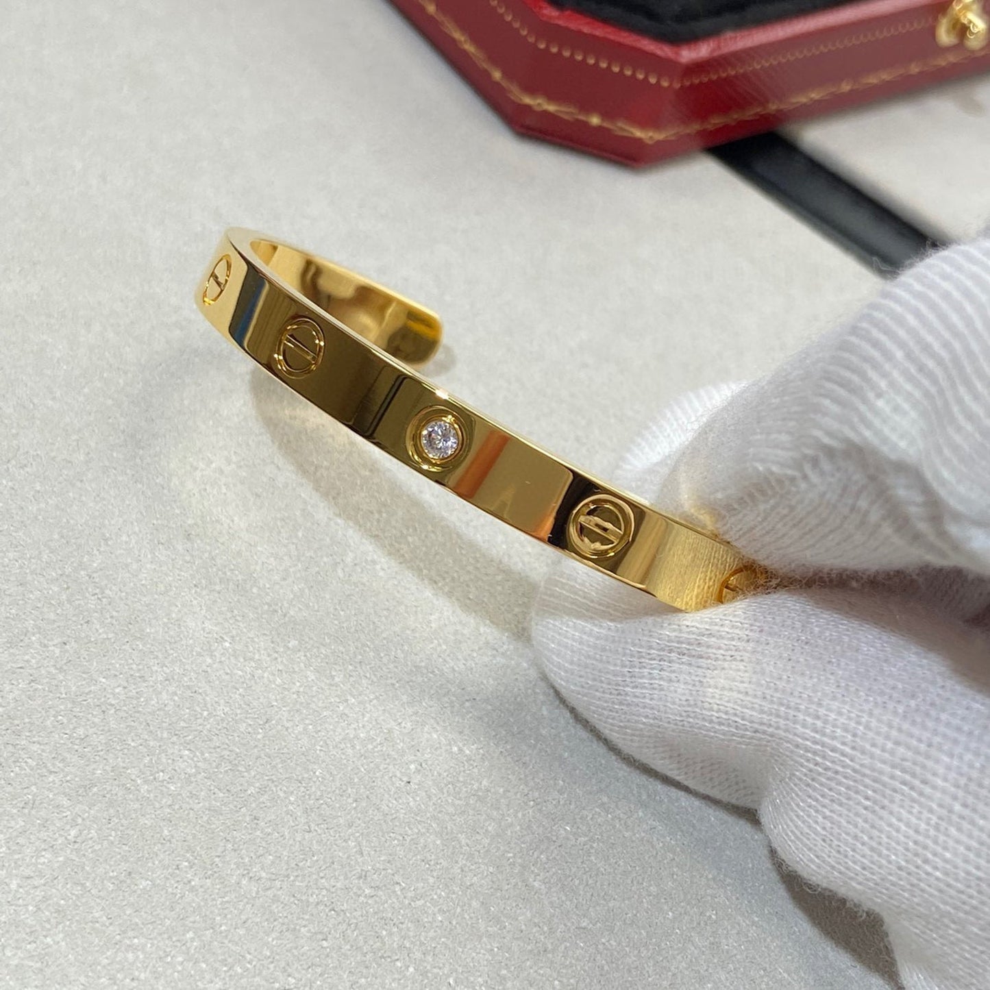 [Spark]LOVE BRACELET 6.1MM 1 DIAMOND OPEN CUFF