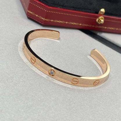 [Spark]LOVE BRACELET 6.1MM 1 DIAMOND OPEN CUFF