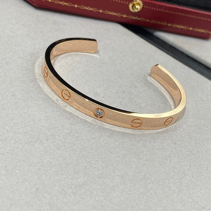 [Spark]LOVE BRACELET 6.1MM 1 DIAMOND OPEN CUFF