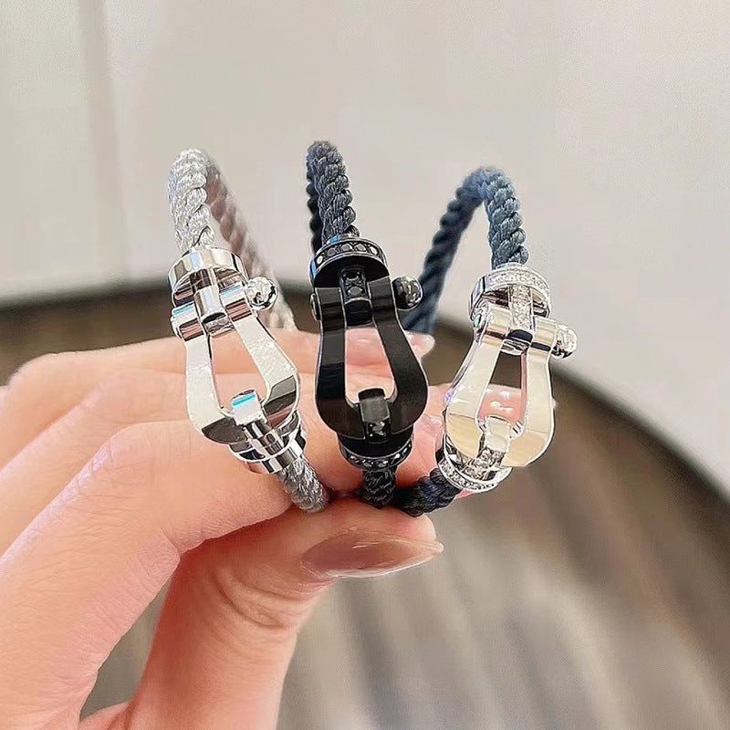 [Spark]FORCE LARGE HORSESHOE FULL DIAMOND BRACELET Spark GOLD
