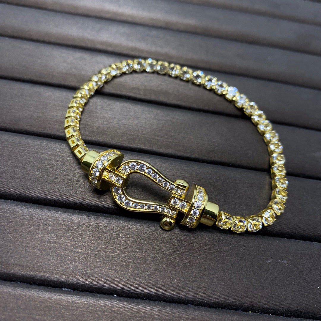 [Spark]FORCE  LARGE HORSESHOE FULL DIAMOND TENNIS BRACELET