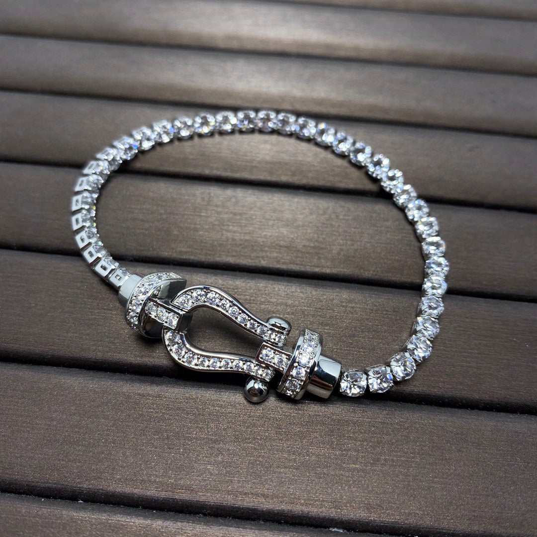 [Spark]FORCE  LARGE HORSESHOE FULL DIAMOND TENNIS BRACELET
