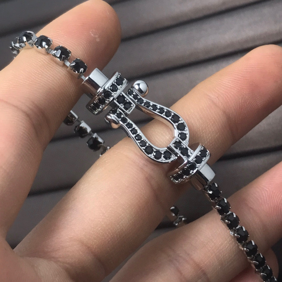 [Spark]FORCE  LARGE HORSESHOE FULL DIAMOND TENNIS BRACELET
