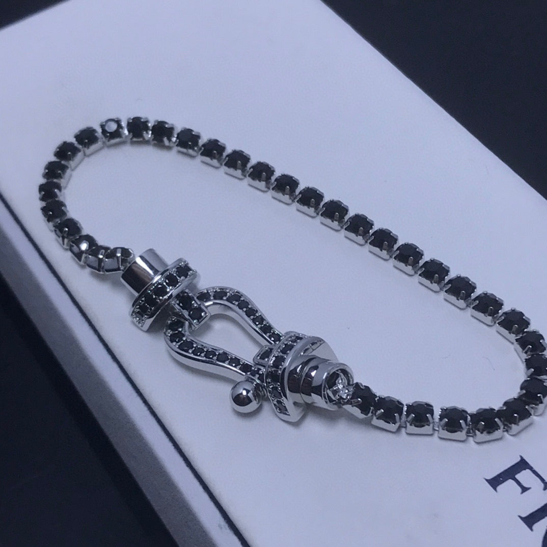 [Spark]FORCE  LARGE HORSESHOE FULL DIAMOND TENNIS BRACELET