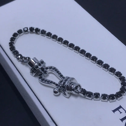 [Spark]FORCE  LARGE HORSESHOE FULL DIAMOND TENNIS BRACELET