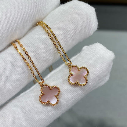 [Spark]CLOVER 15MM PINK MOTHER-OF-PEARL SINGLE FLOWER NECKLACE