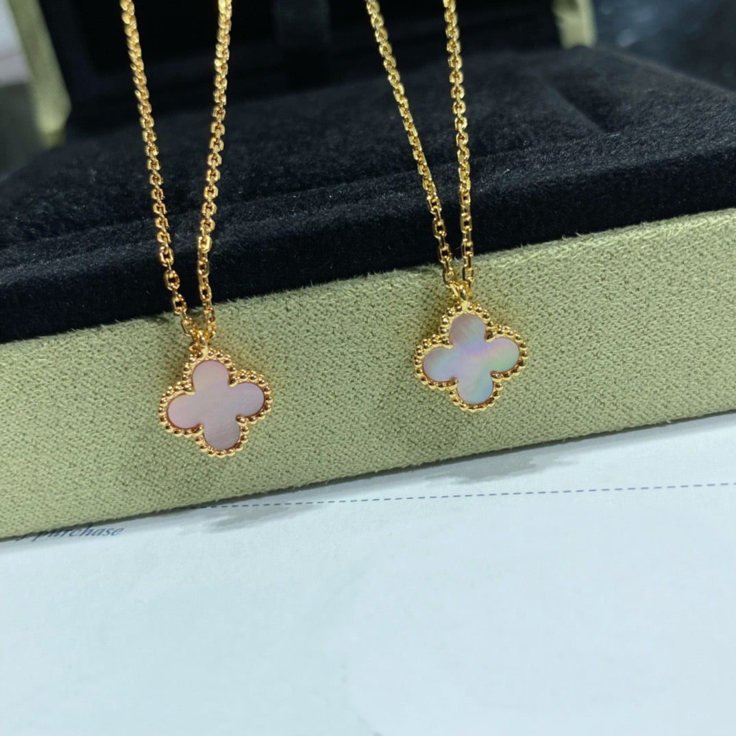 [Spark]CLOVER 15MM PINK MOTHER-OF-PEARL SINGLE FLOWER NECKLACE