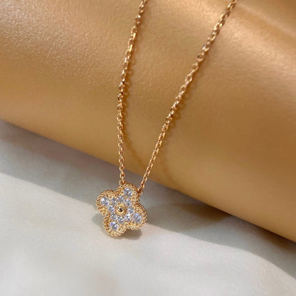 [Spark]CLOVER 15MM DIAMOND SINGLE FLOWER NECKLACE