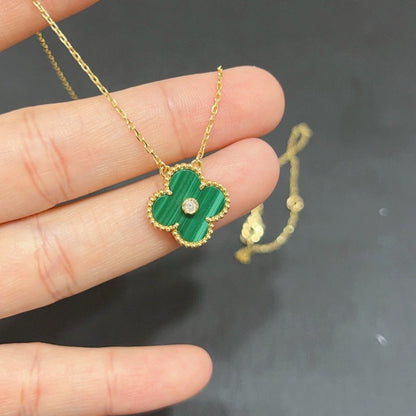 [Spark]CLOVER 15MM DIAMOND TURQUOISE NECKLACE