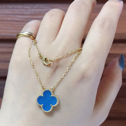 [Spark]CLOVER 15MM BLUE AGATE NECKLACE