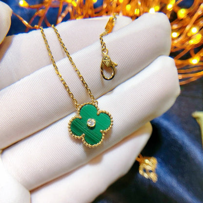 [Spark]CLOVER 15MM DIAMOND TURQUOISE NECKLACE