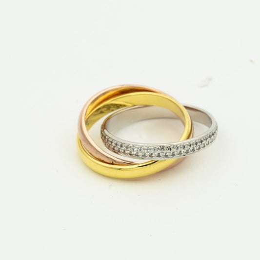 [Spark Jewelry]TRINITY RING GOLD PINK GOLD SILVER DIAMONDS